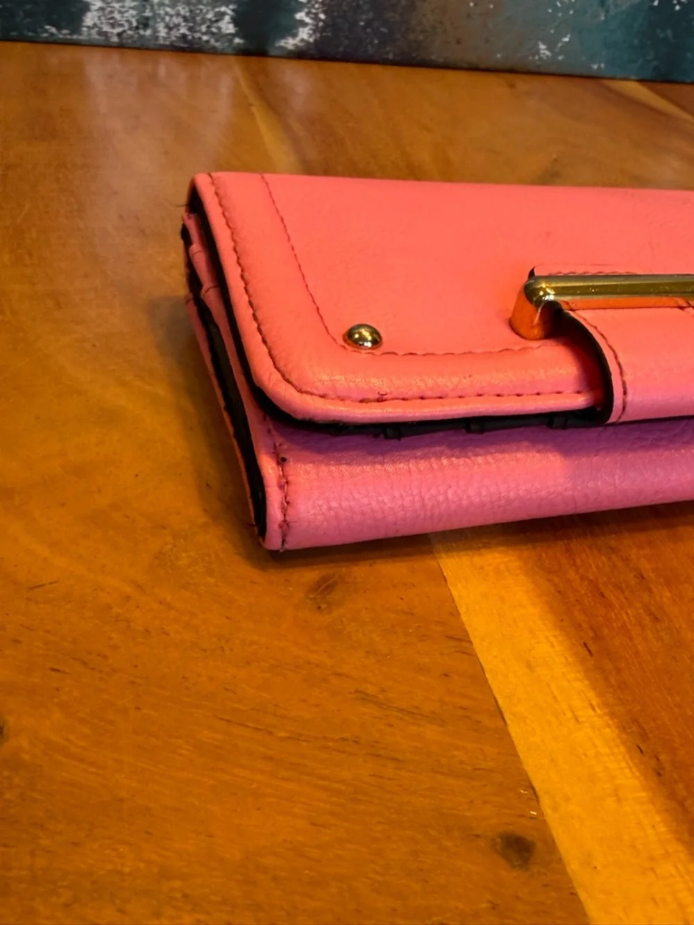 Barbiecore Pink Faux Leather Compact‎ Wallet Snap Closure  (VGUC)